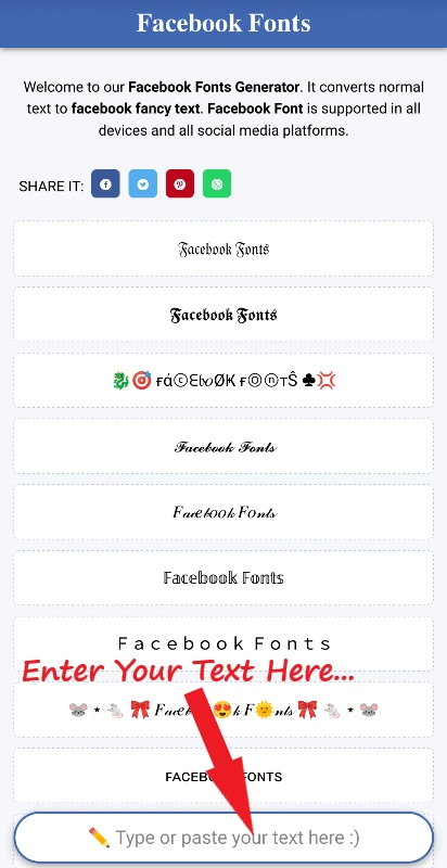 Facebook Fonts Generator ➜#𝟙😍⚡ Copy ✂ ⓐⓝⓓ Paste 💕