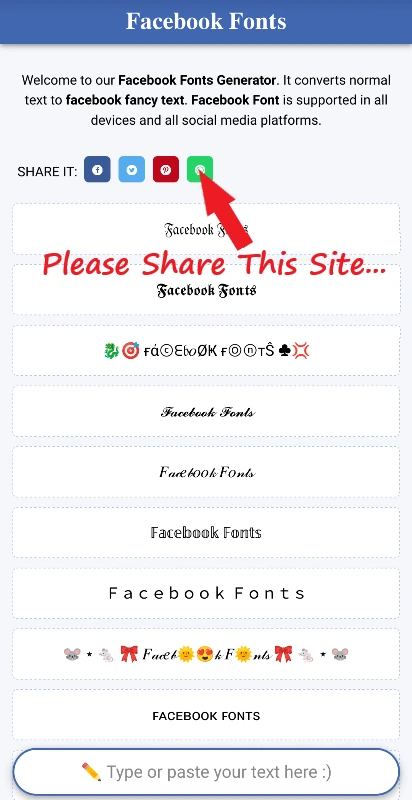 Facebook Fonts Generator ➜#𝟙😍⚡ Copy ✂ ⓐⓝⓓ Paste 💕